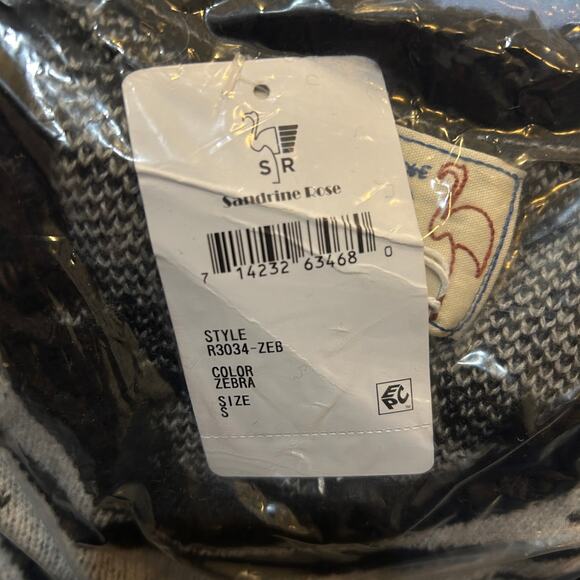 Sandrine Rose Zebra Cashmere Wool Blend Sweater Oversized Women's Small NWT - Picture 11 of 11